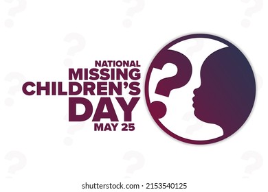 National Missing Day May 25 Holiday Stock Vector (Royalty Free ...