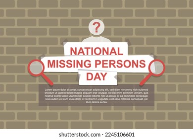 National Missing Persons Day background. Vector illustration design.