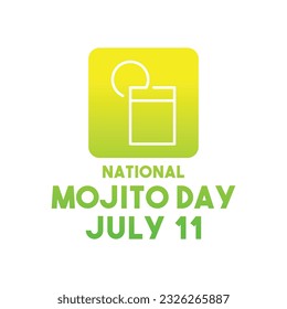 National Mojito Day. July 11. Gradient. Eps 10.