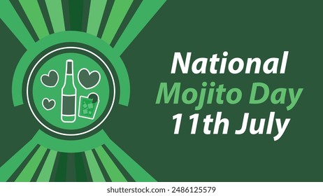 National Mojito Day vector banner design illustration