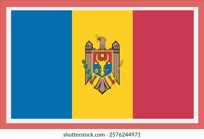 National Moldova flag, official colors and proportion correctly. National Moldova flag. Vector illustration. Moldova flag vector icon, simple, flat design for web or mobile app.