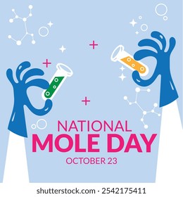 National Mole Day background or banner design template is observed every year in October. Holiday concept. Template for card, poster, placard, template. eps 10