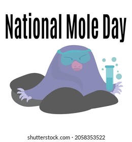 National Mole Day, idea for poster, banner, flyer or funny postcard vector illustration