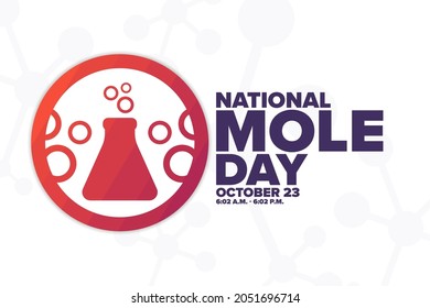 National Mole Day. October 23. Holiday concept. Template for background, banner, card, poster with text inscription. Vector EPS10 illustration