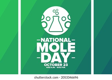 National Mole Day. October 23. Holiday concept. Template for background, banner, card, poster with text inscription. Vector EPS10 illustration