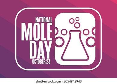 National Mole Day. October 23. Holiday concept. Template for background, banner, card, poster with text inscription. Vector EPS10 illustration