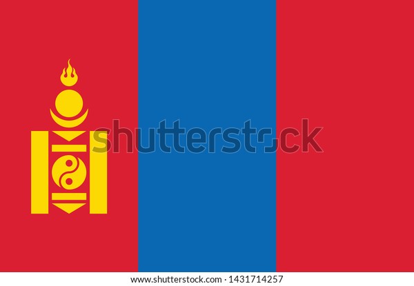National\
Mongolia flag, official colors and proportion correctly. National\
Mongolia flag. Vector illustration. EPS10. Mongolia flag vector\
icon, simple, flat design for web or mobile\
app.