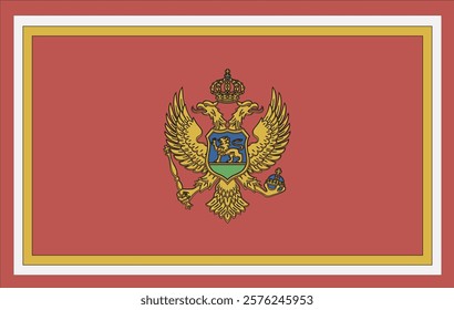 National Montenegro flag, official colors and proportion correctly. National Montenegro flag. Vector illustration. Montenegro flag vector icon, simple, flat design for web or mobile app.