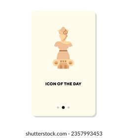 Icono plano del monumento nacional. Estatua, signo de aislamiento de columna. Símbolo nacional, concepto de atracción turística. Elementos de símbolo de ilustración vectorial para diseño web y aplicaciones