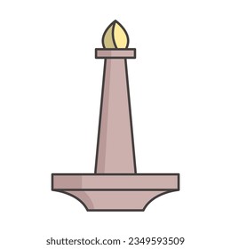 National monument icon vector of Jakarta city on trendy style for design and print