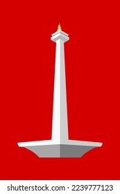 National Monument, Indonesia. Landmark of Indoneisa. Isolated white monument in Jakarta