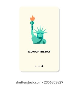 National monument or Statue of liberty flat icon. American Statue isolated sign. National symbol, tourist attraction concept. Vector illustration symbol elements for web design and apps