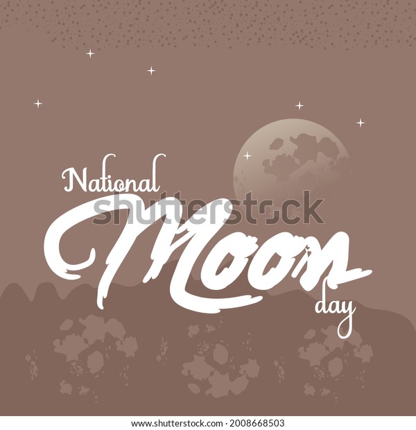 National Moon Day. Moon day banner and poster for\
social media and print\
media.