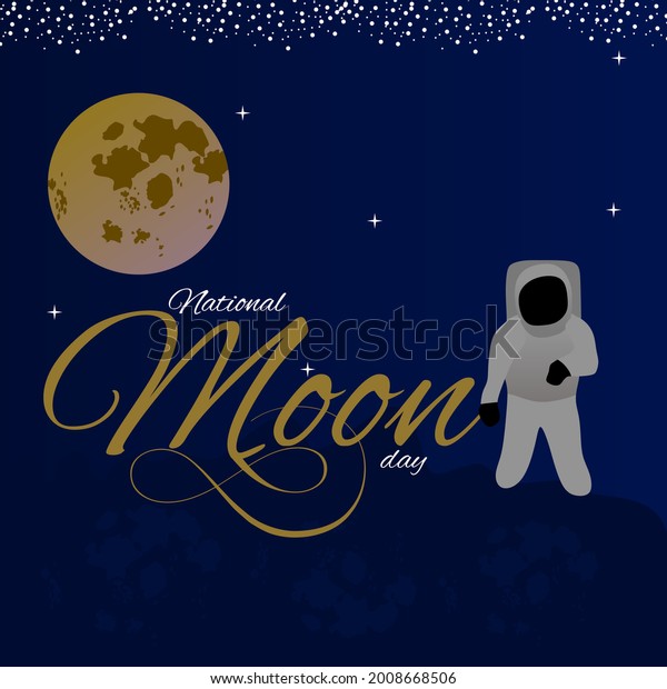 National Moon Day. Moon day banner and poster for\
social media and print\
media.
