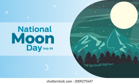 national moon day on july 20 business brochure flyer banner design horizontal template vector, cover presentation abstract, modern publication poster and flag-banner, layout in rectangle size.