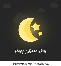 

National Moon Day vector. Moon Day Poster, July 20.Vector EPS10 illustration