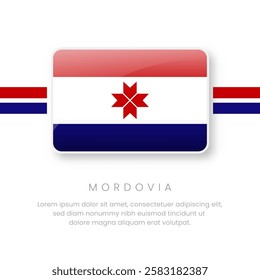 National Mordovia Flag.Vectors Mordovia Button Flag. Realistic National Flag Design and Vector Template.