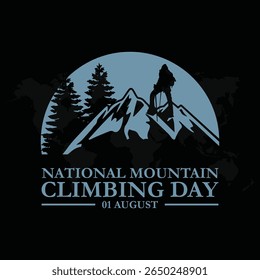 National Mountain Climbing Day. 1st August Mountain climbing day. National Mountain Climbing Day, held on 1 August. editable Social media post template, National Mountain Climbing Day.