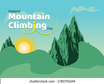 National Mountain Climbing Day creative design with mountain and creative font style