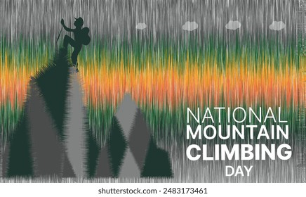 national mountain climbing day design templet