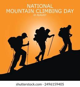 National Mountain Climbing Day, held on 1 August. EPS FILE.