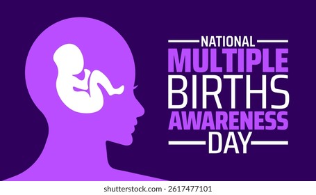 National Multiple Births Awareness Day background banner or poster design template. observed every year in May. Holiday concept. Use to any Template, card, poster, placard, template.