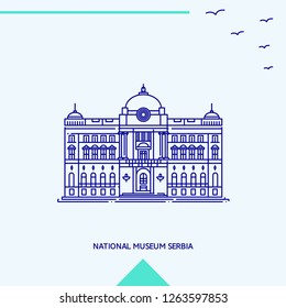 NATIONAL MUSEUM SERBIA skyline vector illustration