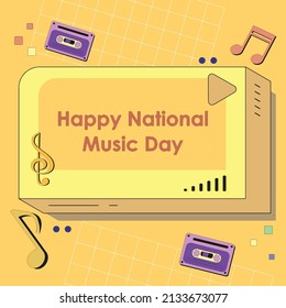 Ilustración vectorial del Día Nacional de la Música (Ilustrasi Vektor Hari Musik Nasional)