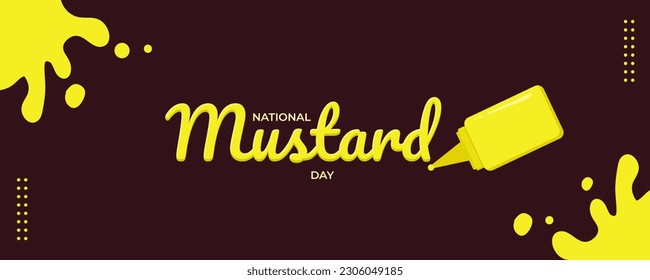 National Mustard Day on 05 August Banner Background. Horizontal Banner Template Design. Vector Illustration