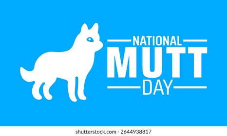 Plano de fundo do Dia Nacional do Mutt, banner ou modelo de cartaz. observado todos os anos em julho. Conceito de férias. Use para qualquer modelo, cartão, cartaz, cartaz, modelo.
