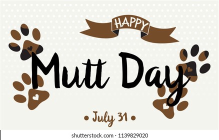 National Mutt Day Card Or Background. Vector Illustration.