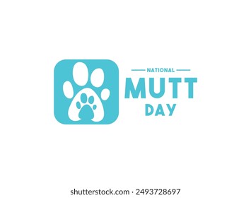 National Mutt Day. Flat design vector. White background. Eps 10.