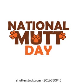National Mutt Day Vector Text Design