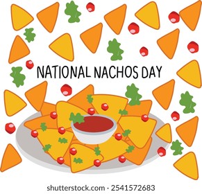 ilustração do vetor do dia nacho nacional. Bom para banner, cartaz, cartão de mensagem, cartão de festa, convite, modelo, publicidade, campanha e mídia social.