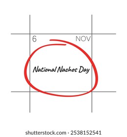 Dia Nacional de Nachos, 6 de novembro - data do calendário.