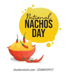 Modelo de design de vetor do Dia Nacional de Nachos bom para o uso da celebração. Projeto do Dia Nacional de Nachos. Design plano. eps 10.