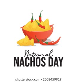 Modelo de design de vetor do Dia Nacional de Nachos bom para o uso da celebração. Projeto do Dia Nacional de Nachos. Design plano. eps 10.