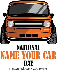 National name your car day vector art