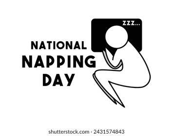 National Napping Day. Flat design vector. Eps 10.