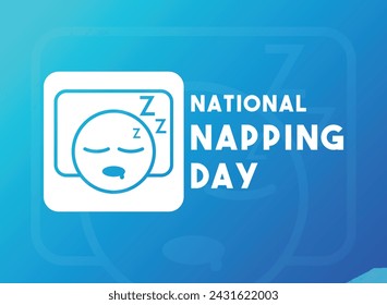 National Napping Day. Gradient background. Poster, banner, card, background. Eps 10.