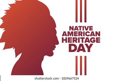 National Native American Heritage Day. Holiday concept. Template for background, banner, card, poster with text inscription. Vector EPS10 illustration