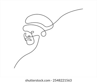 Personas Nativas Nacionales Mes de la Herencia Americana Ilustraciones de arte de una línea Dibujo de líneas de Vectores Minimalista Digital American Arte de pared Nativo Indio Dibujo Cultura Ar