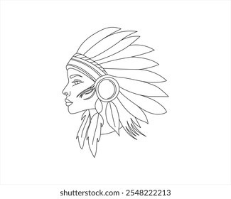 National Native People American Heritage Month one line art Illustrations  Vectors line drawing Minimalist Digital American Native Wall Art Indian Drawing Culture Ar