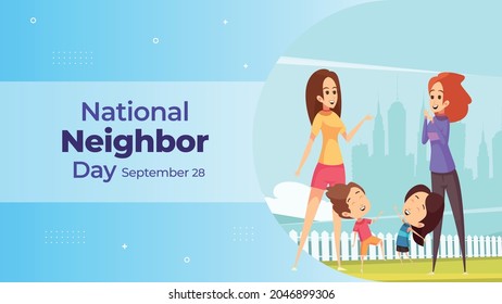  National neighbor day on September 28 business brochure flyer banner design horizontal template vector, cover presentation abstract, modern publication poster and flag-banner. 