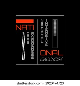 National Neonatal Intensive Care Awareness Month. Suitable for greeting card poster and banner