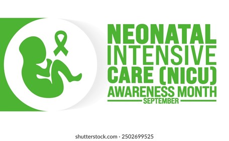 National Neonatal Intensive Care NICU Awareness Month is observed every year in September. Holiday concept. Template for background, banner, card, poster, placard, design template with unique shapes.