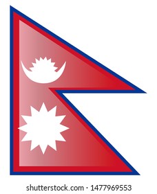 National Nepal flag, official colors and proportion correctly. National Nepal flag