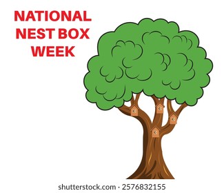 National nest box week. Vector illustration.