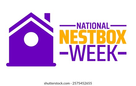 National Nestbox Week background banner or poster design template. observed every year in February. Holiday concept. Use to any Template, card, poster, placard, template.