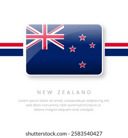 National New Zealand Flag.Vectors New Zealand Button Flag. Realistic National Flag Design and Vector Template